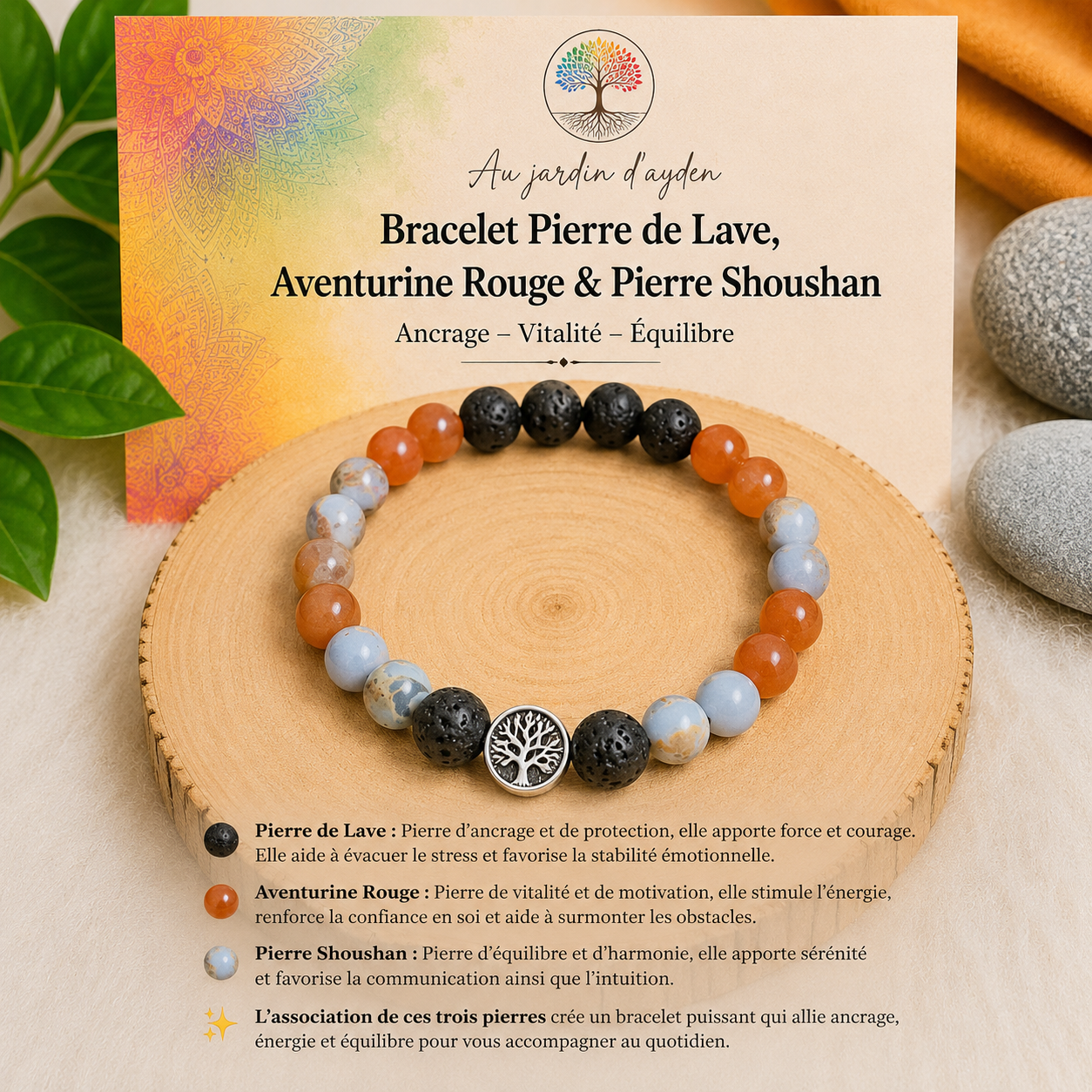 Bracelet énergie, ancrage et sérénité