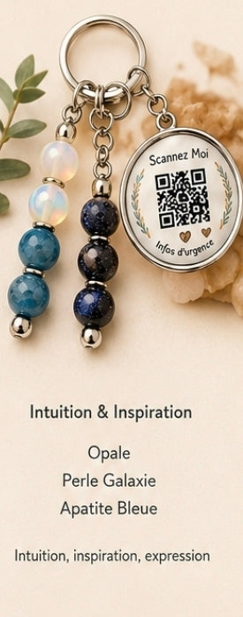 Porte clé QR code infos Intuition et inspiration