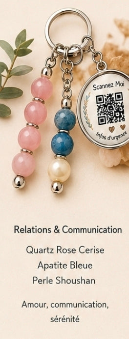 Porte clé QR code infos vitales relation et communication