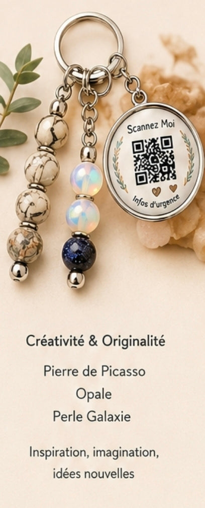 Porte clé QR code infos vitales créativité et originalité
