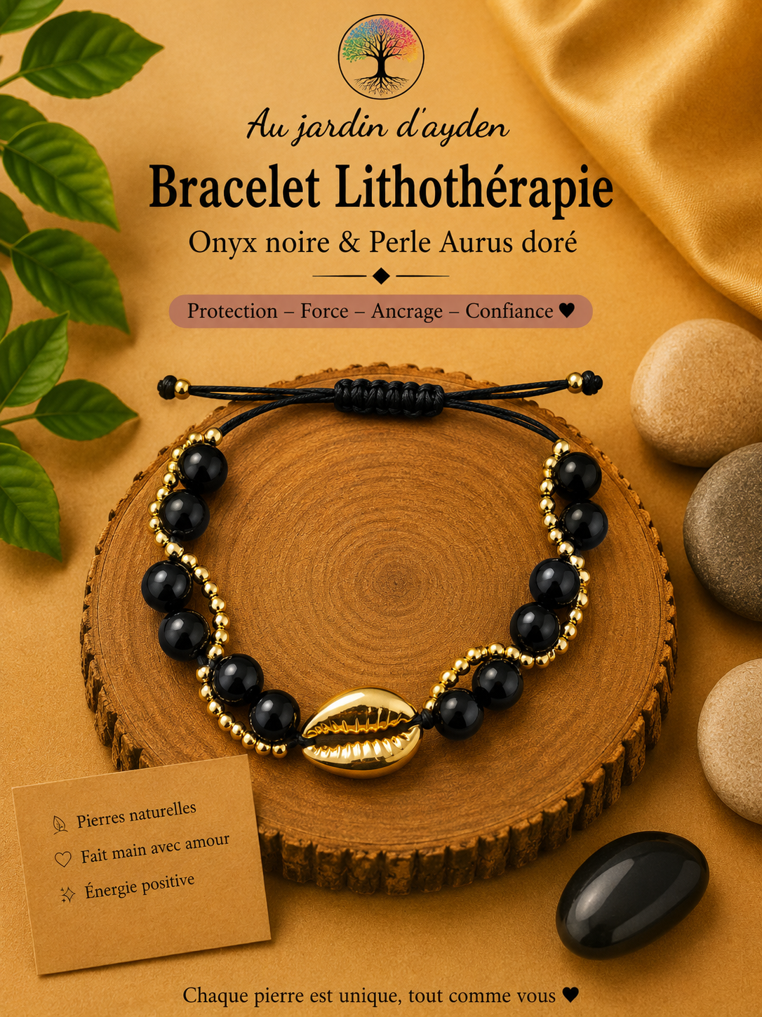 Bracelet pierres naturelles shamballa