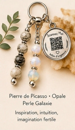 Porte clé QR code infos vitales Créativité intuitive