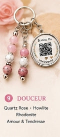 Porte clé QR code infos vitales douceur