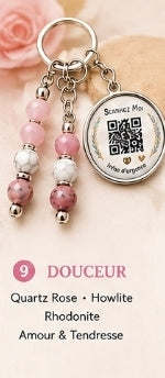 Porte clé QR code infos vitales douceur