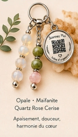 Porte clé QR code infos vitales Harmonie et apaisement