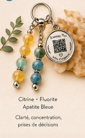 Porte clé QR code infos vitales Clarté mentale