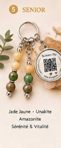 Porte clé QR code infos vitales senior