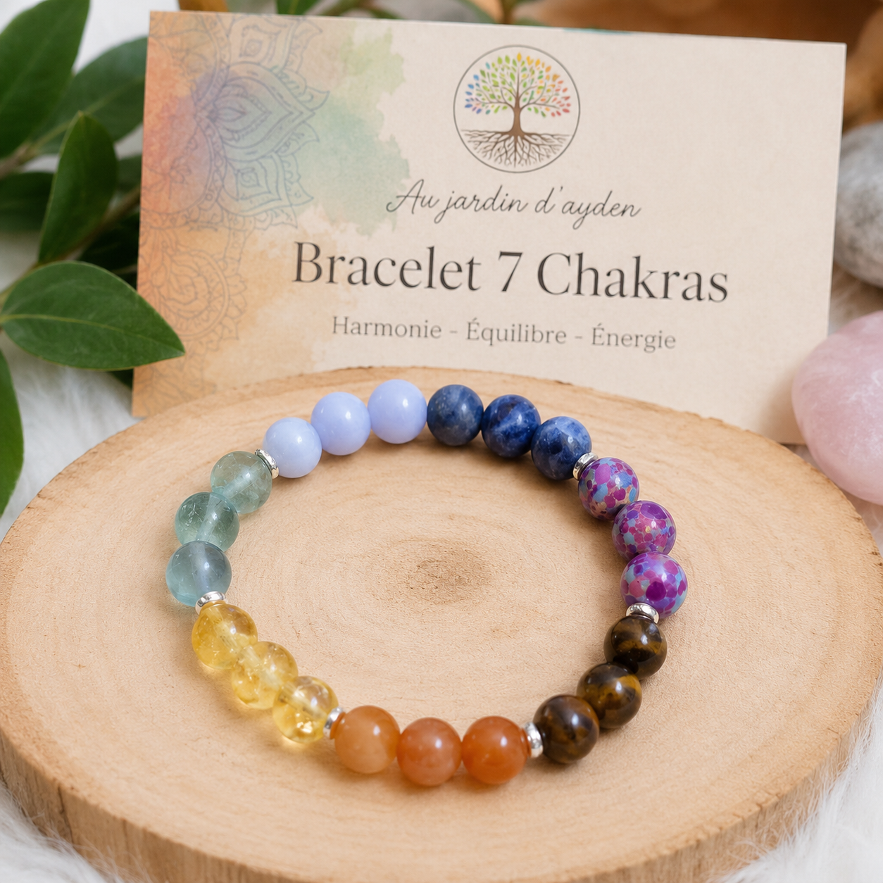 Bracelet lithothérapie 7 chakras