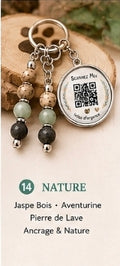 Porte clé QR code infos vitales nature