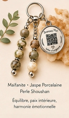 Porte clé QR code infos vitales Équilibre intérieur