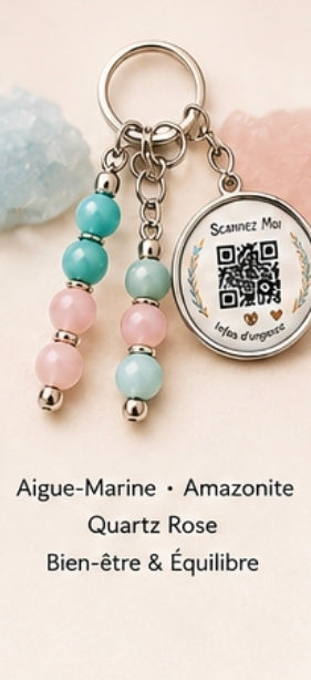 Porte clé QR code infos vitales bien-être