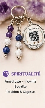 Porte clé QR code infos vitales spiritualité