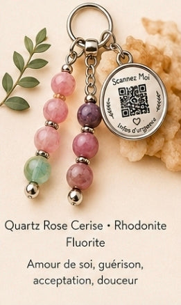 Porte clé QR code infos vitales Amour de soi