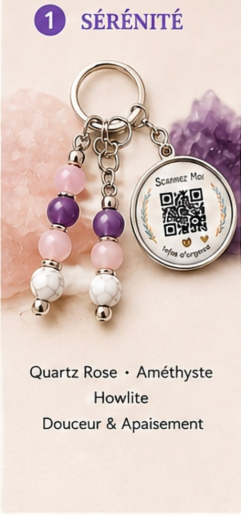 Porte clé QR code infos vitales Sérénité