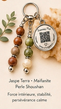 Porte clé QR code infos vitales Force tranquille