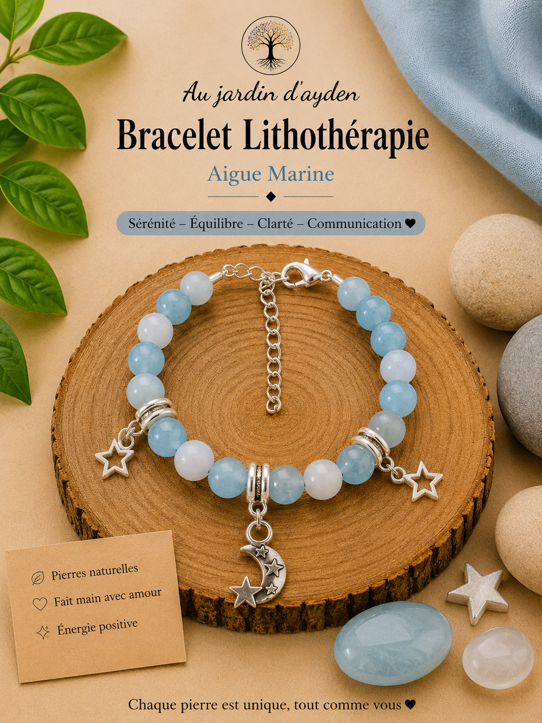 Bracelet pierres naturelles  magie céleste